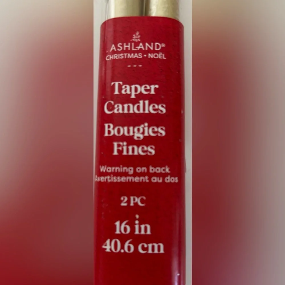 Long taper candles long wicks NEW NWT gold white wick decor Ashland